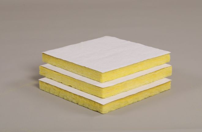 Foil-clad glass wool